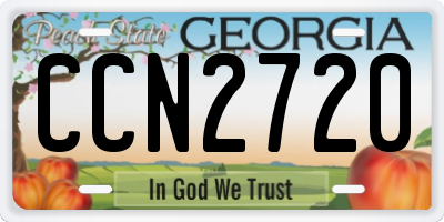 GA license plate CCN2720