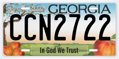 GA license plate CCN2722
