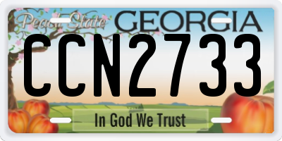 GA license plate CCN2733