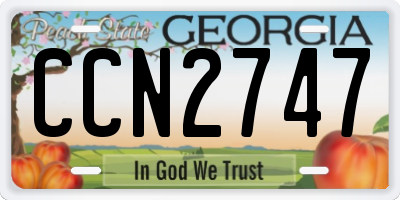 GA license plate CCN2747