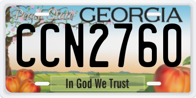 GA license plate CCN2760