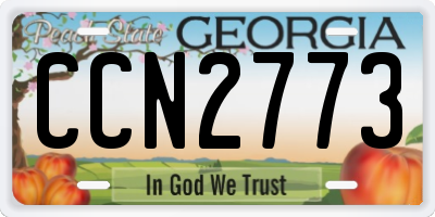 GA license plate CCN2773