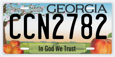 GA license plate CCN2782