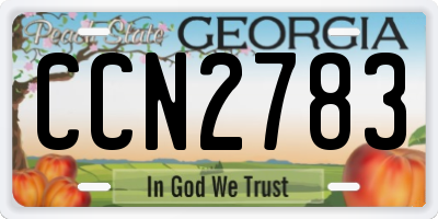 GA license plate CCN2783
