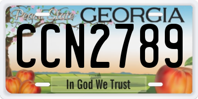 GA license plate CCN2789