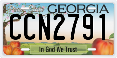 GA license plate CCN2791