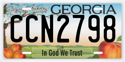 GA license plate CCN2798