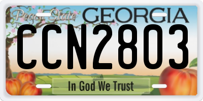 GA license plate CCN2803