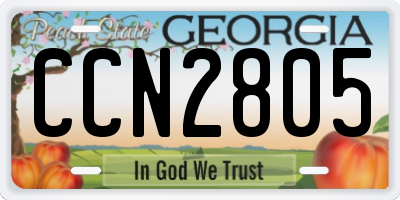 GA license plate CCN2805