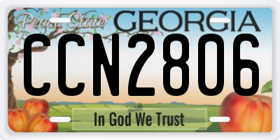 GA license plate CCN2806