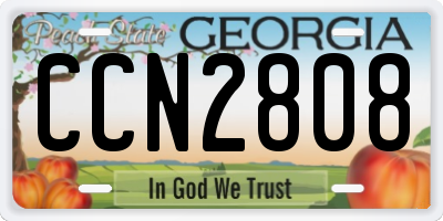 GA license plate CCN2808
