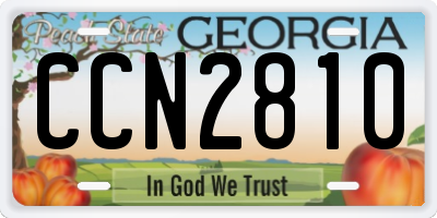 GA license plate CCN2810