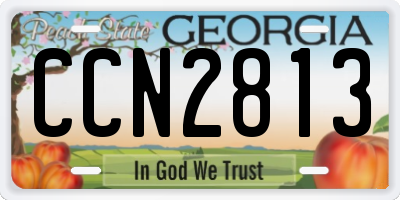 GA license plate CCN2813