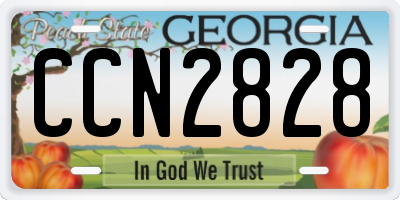 GA license plate CCN2828