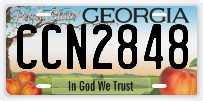 GA license plate CCN2848