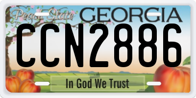 GA license plate CCN2886