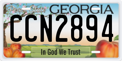 GA license plate CCN2894