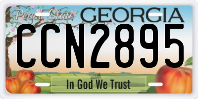 GA license plate CCN2895