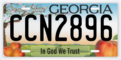 GA license plate CCN2896