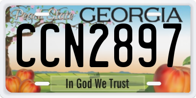 GA license plate CCN2897