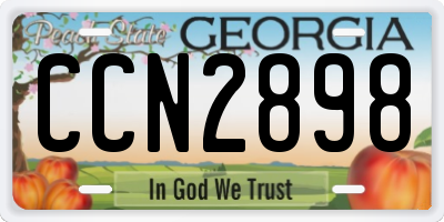 GA license plate CCN2898