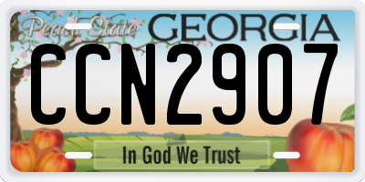 GA license plate CCN2907