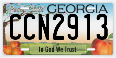 GA license plate CCN2913