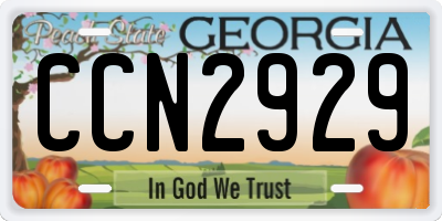 GA license plate CCN2929