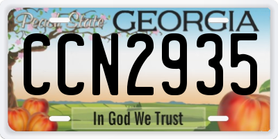 GA license plate CCN2935