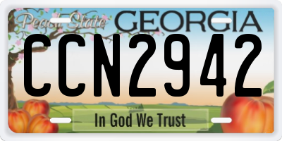 GA license plate CCN2942