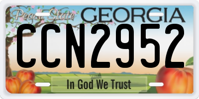 GA license plate CCN2952