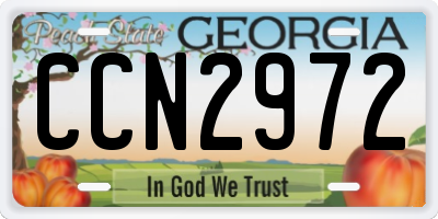 GA license plate CCN2972