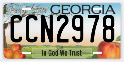GA license plate CCN2978