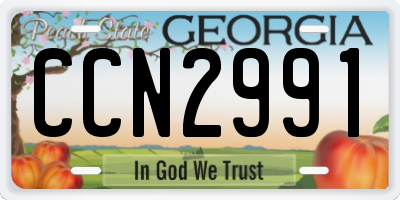 GA license plate CCN2991