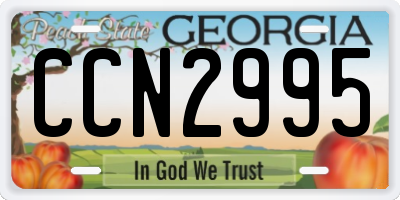 GA license plate CCN2995