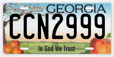 GA license plate CCN2999