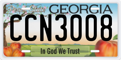 GA license plate CCN3008