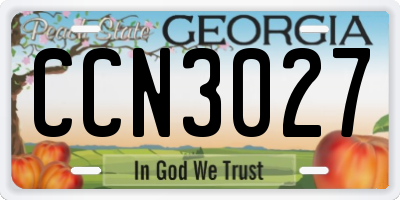 GA license plate CCN3027