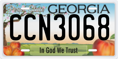 GA license plate CCN3068