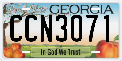 GA license plate CCN3071