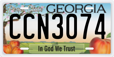 GA license plate CCN3074