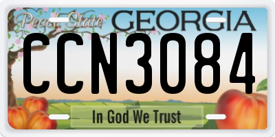 GA license plate CCN3084