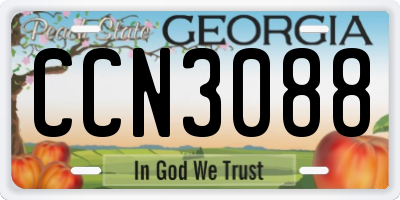 GA license plate CCN3088