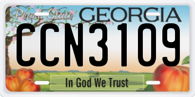 GA license plate CCN3109