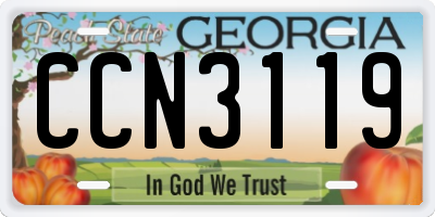 GA license plate CCN3119