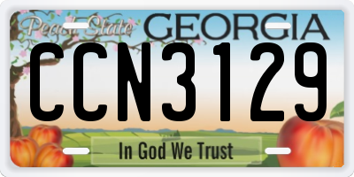 GA license plate CCN3129