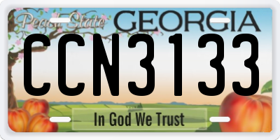 GA license plate CCN3133