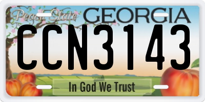 GA license plate CCN3143