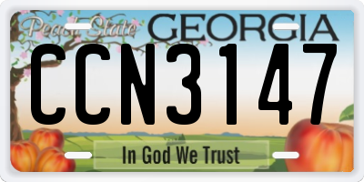 GA license plate CCN3147