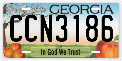 GA license plate CCN3186